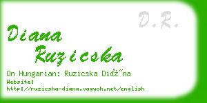 diana ruzicska business card